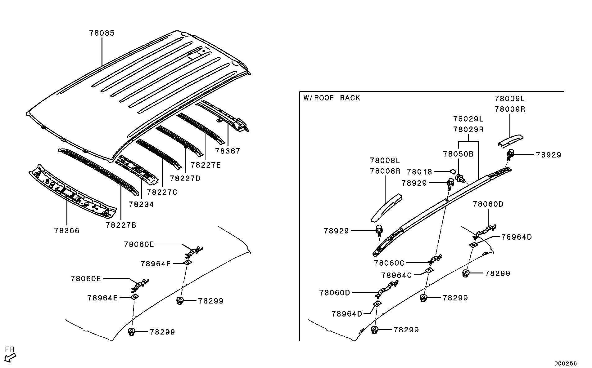 Рейлинг правый для Мицубиси Аутлендер 2012-2015