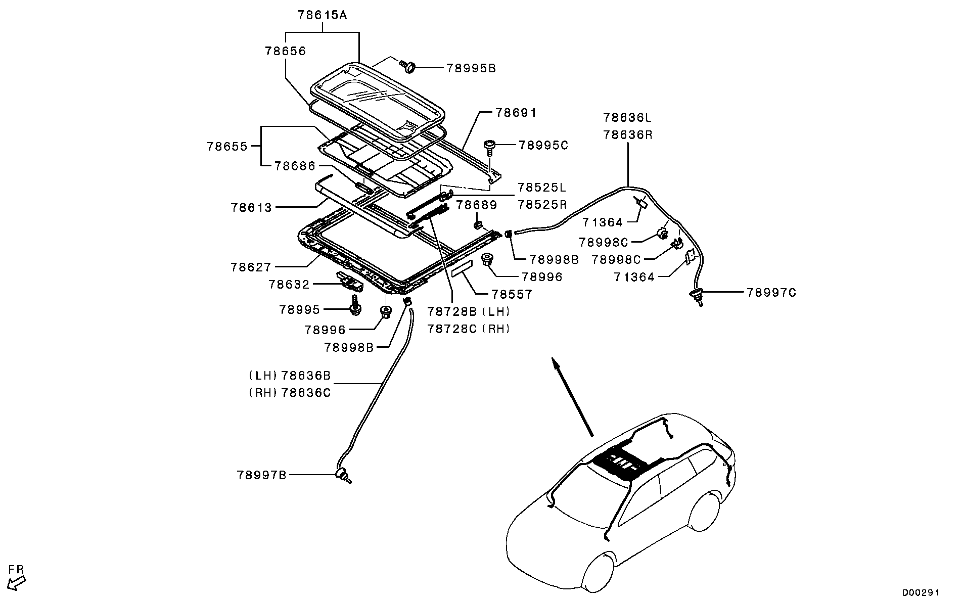 Люк для Мицубиси Аутлендер 2012-2015