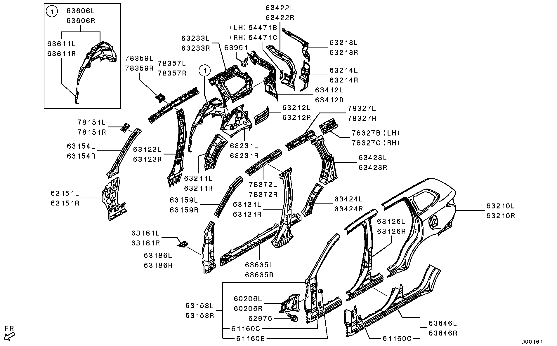 Порог левый для Мицубиси Аутлендер 2012-2015