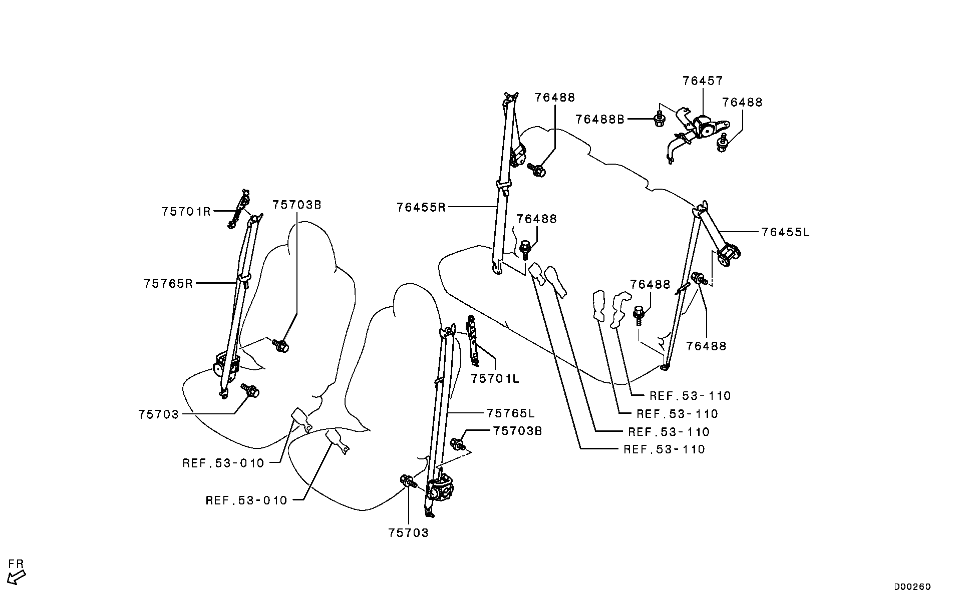Ремень безопасности водителя для Мицубиси Аутлендер 2012-2015