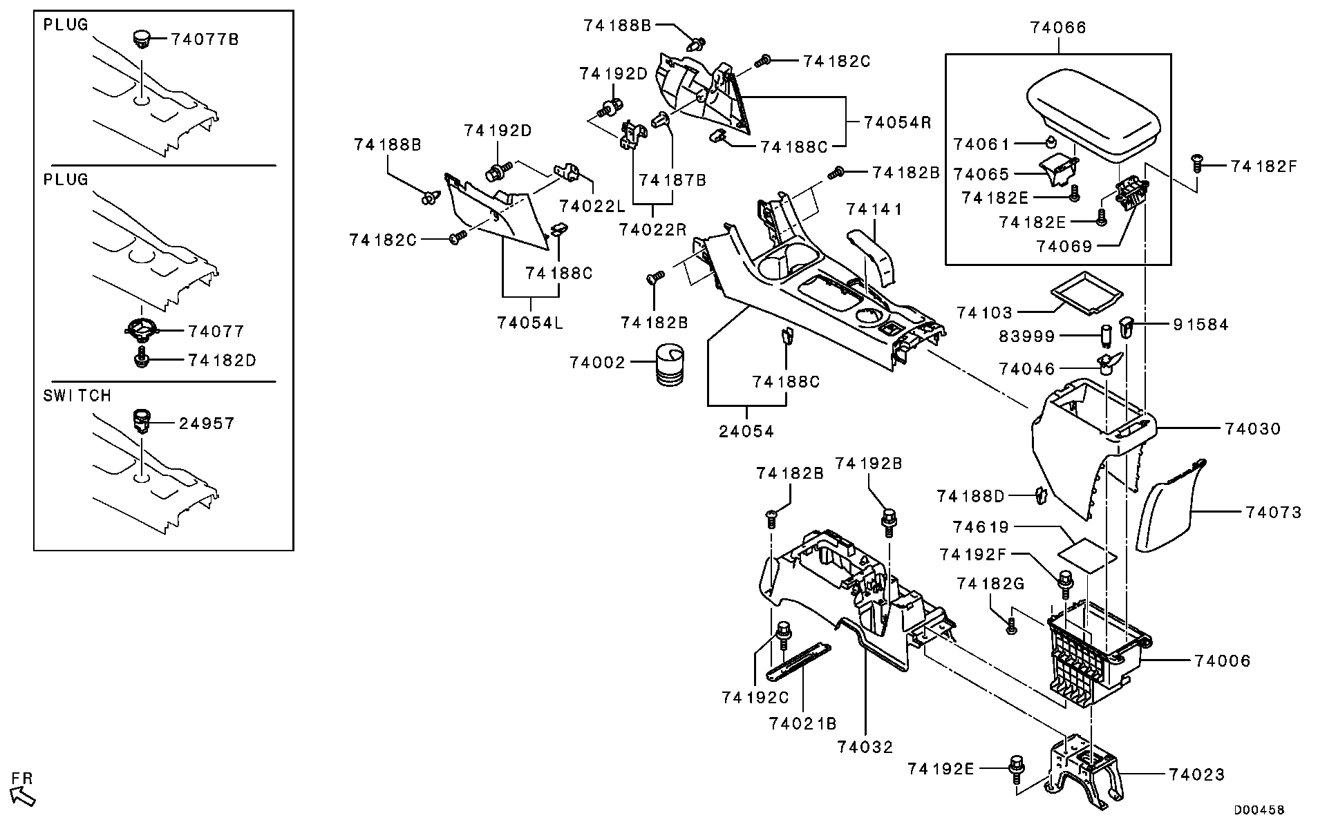 Подлокотник передних сидений для Мицубиси Аутлендер 2012-2015