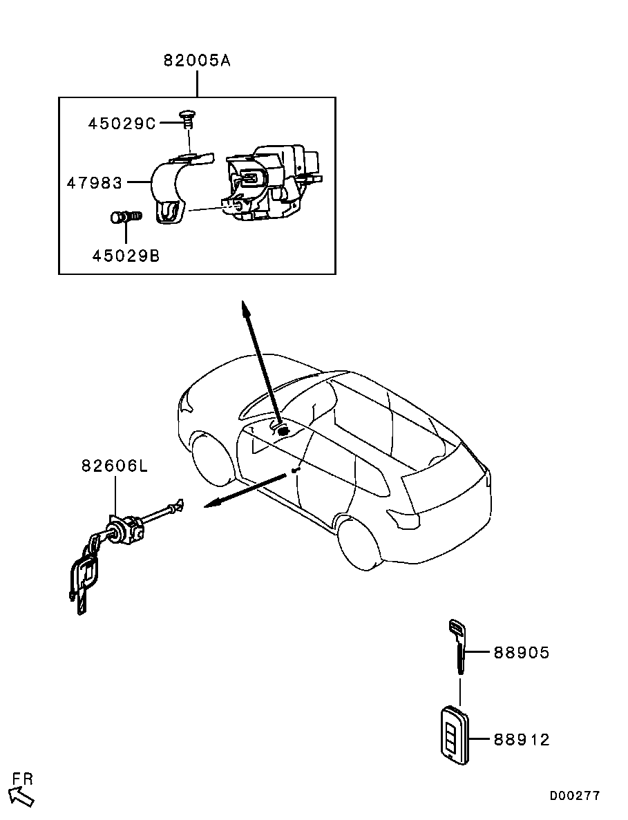 Комплект ключей для Мицубиси Аутлендер 2012-2015