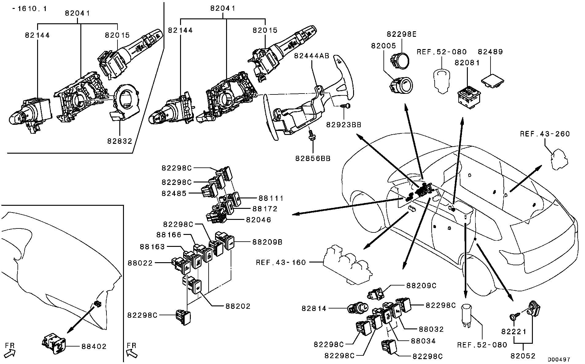 Подрулевой переключатель стеклоочистителя для Мицубиси Аутлендер 2012-2015
