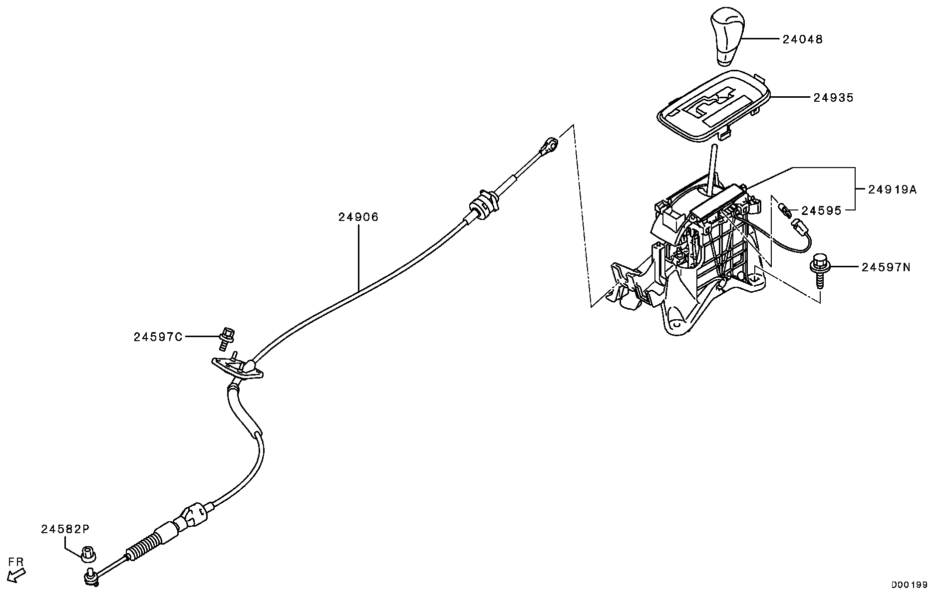 Рычаг переключения скоростей для Мицубиси Аутлендер 2012-2015