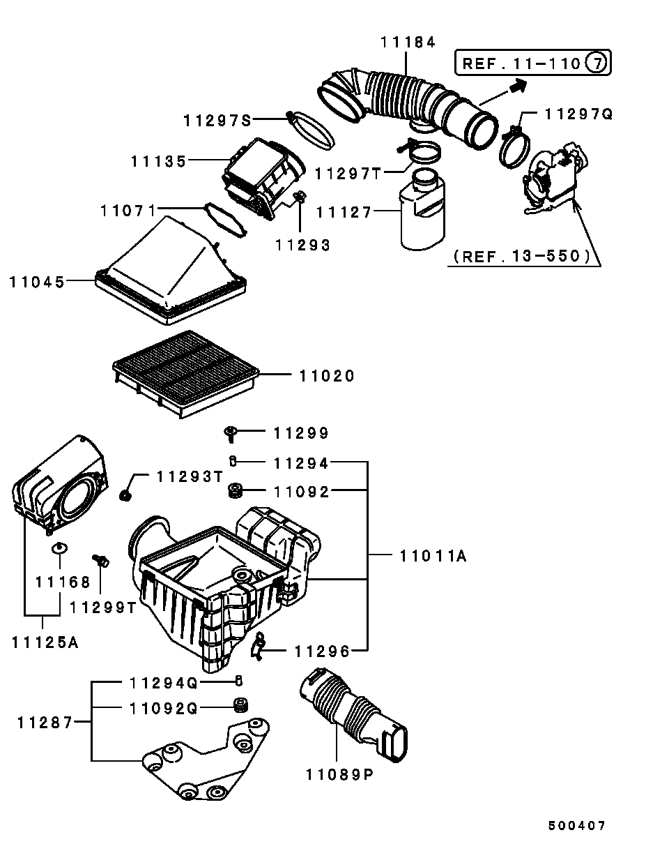 Фильтр воздушный-моторный для Мицубиси Паджеро 1999-2006