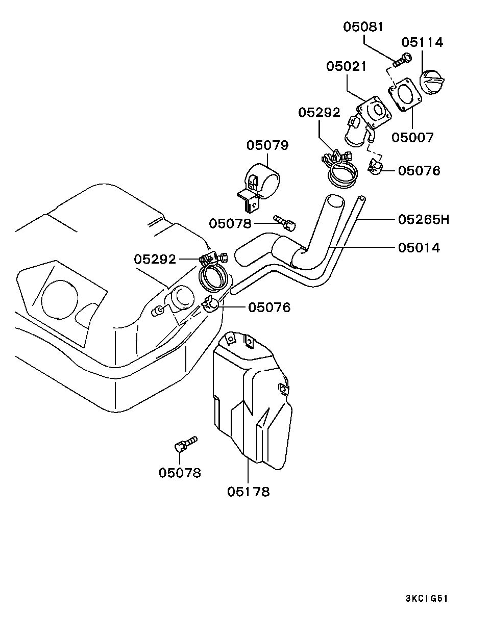 Горловина заливная бака топливного для Мицубиси Паджеро 1999-2006