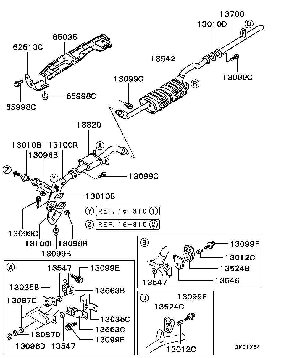 Глушитель основной для Мицубиси Паджеро 1999-2006