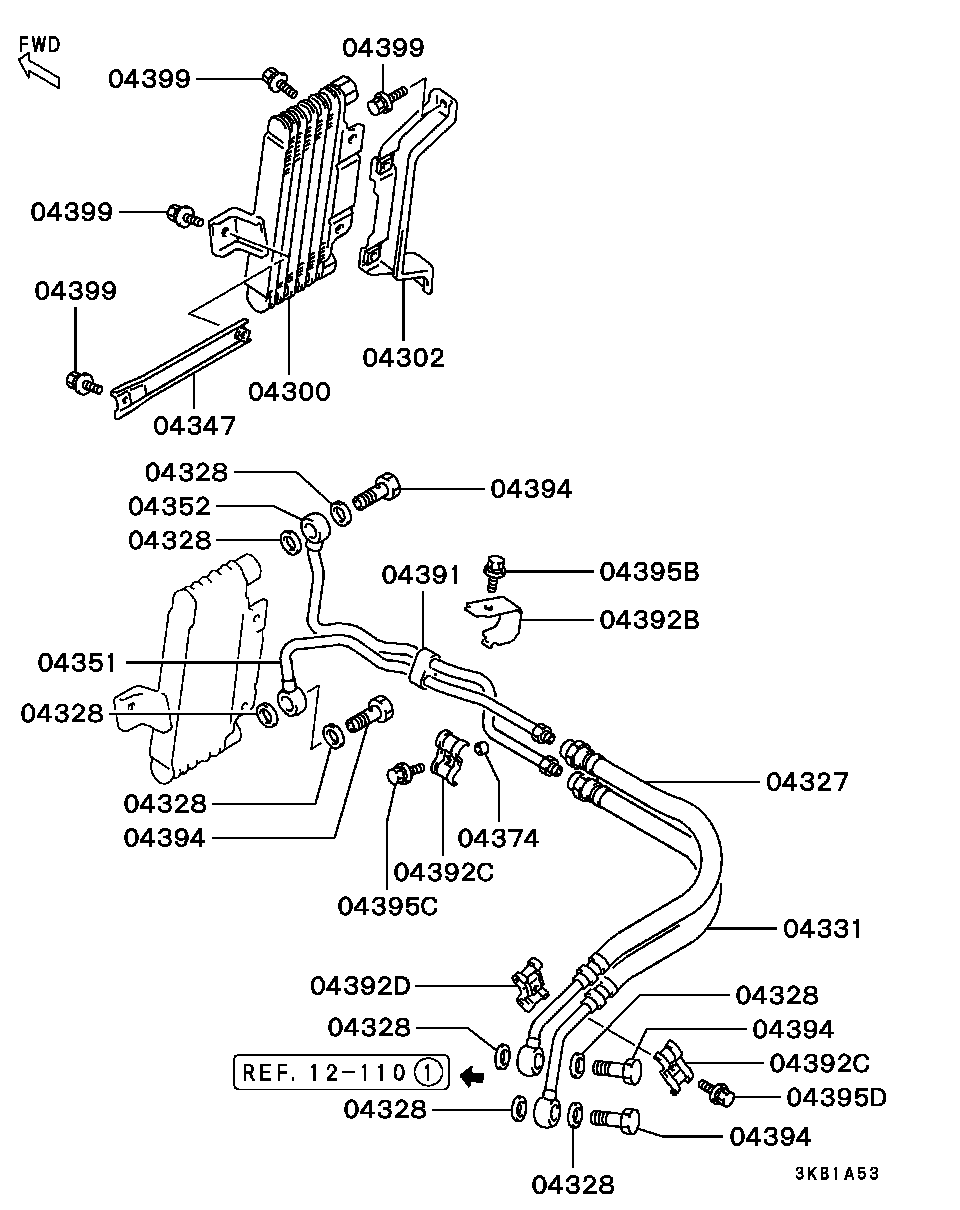 Радиатор масляный для Мицубиси Паджеро 1999-2006