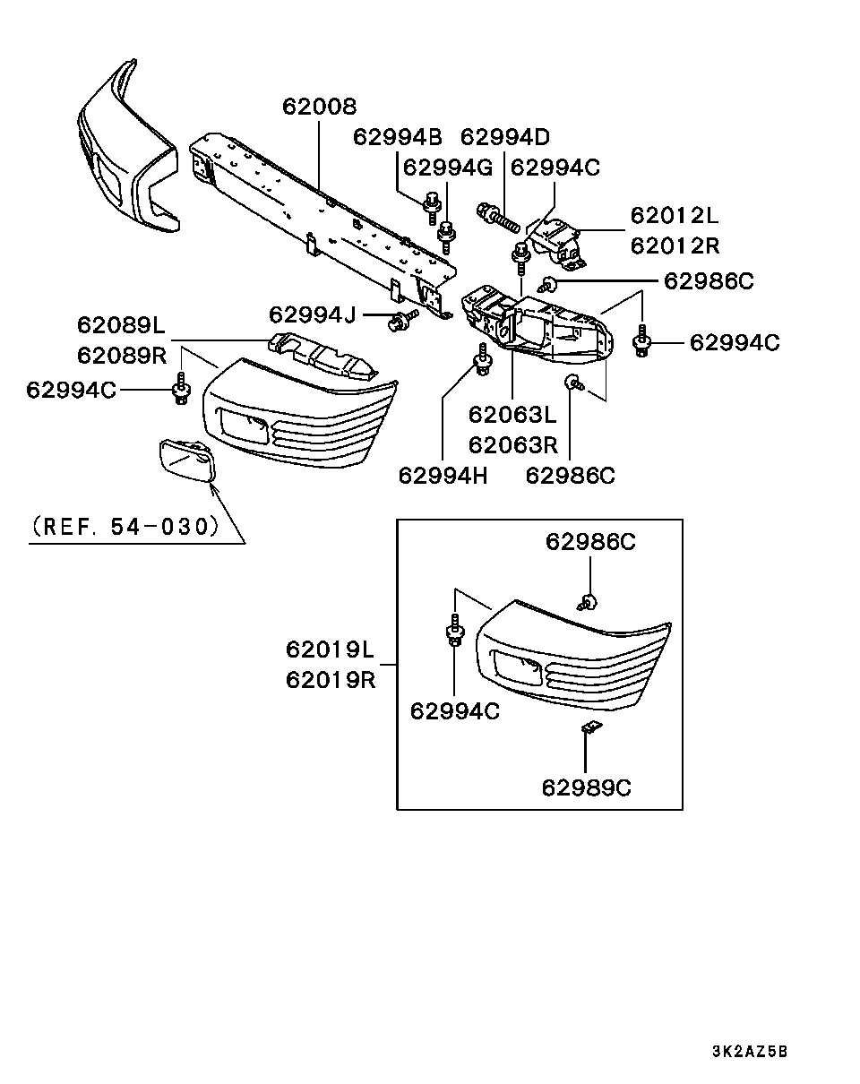 Бампер передний для Мицубиси Паджеро 1999-2006
