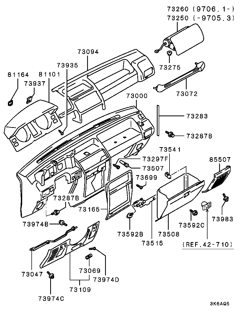 Приборная панель для Мицубиси Паджеро 1999-2006