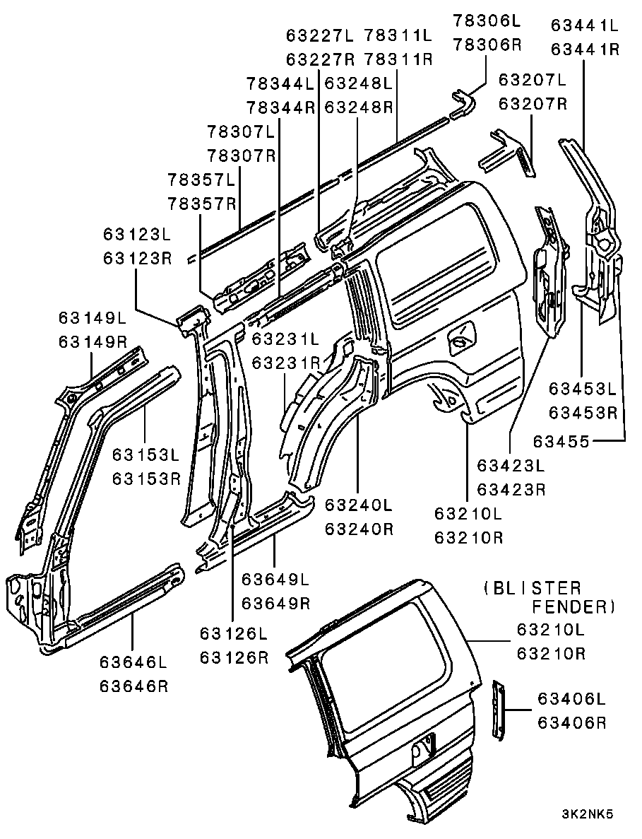 Порог правый для Мицубиси Паджеро 1999-2006