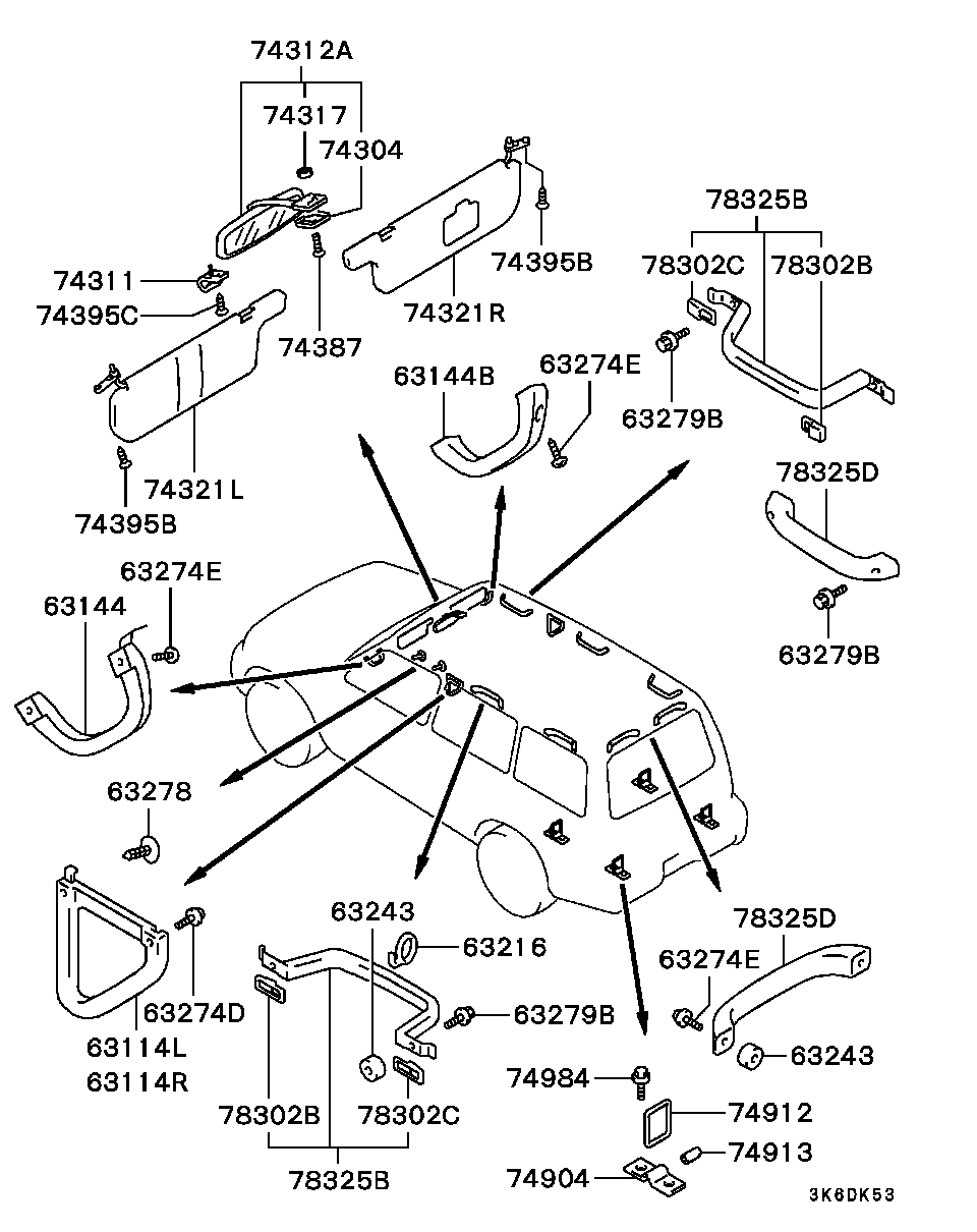 Зеркало внутрисалонное для Мицубиси Паджеро 1999-2006