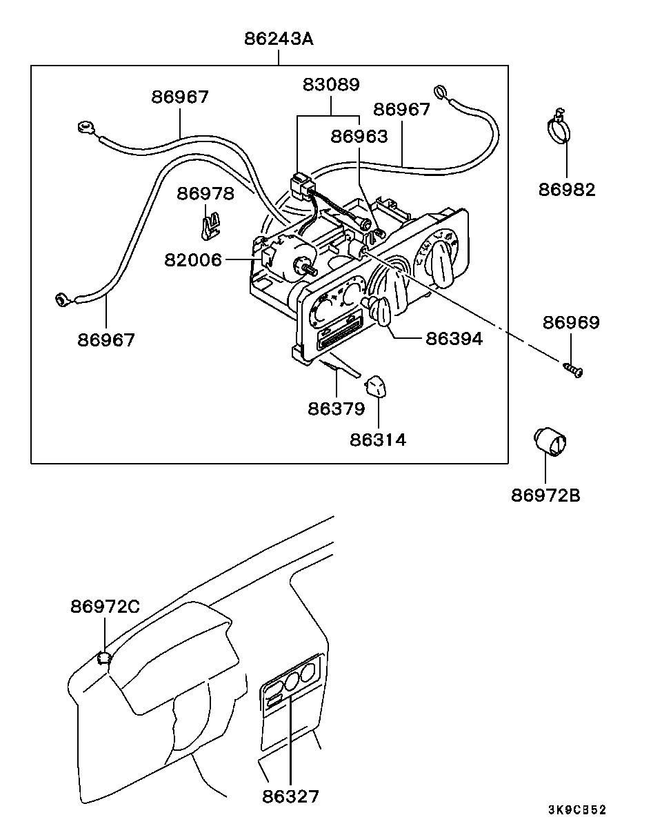 Панель климатической системы для Мицубиси Паджеро 1999-2006