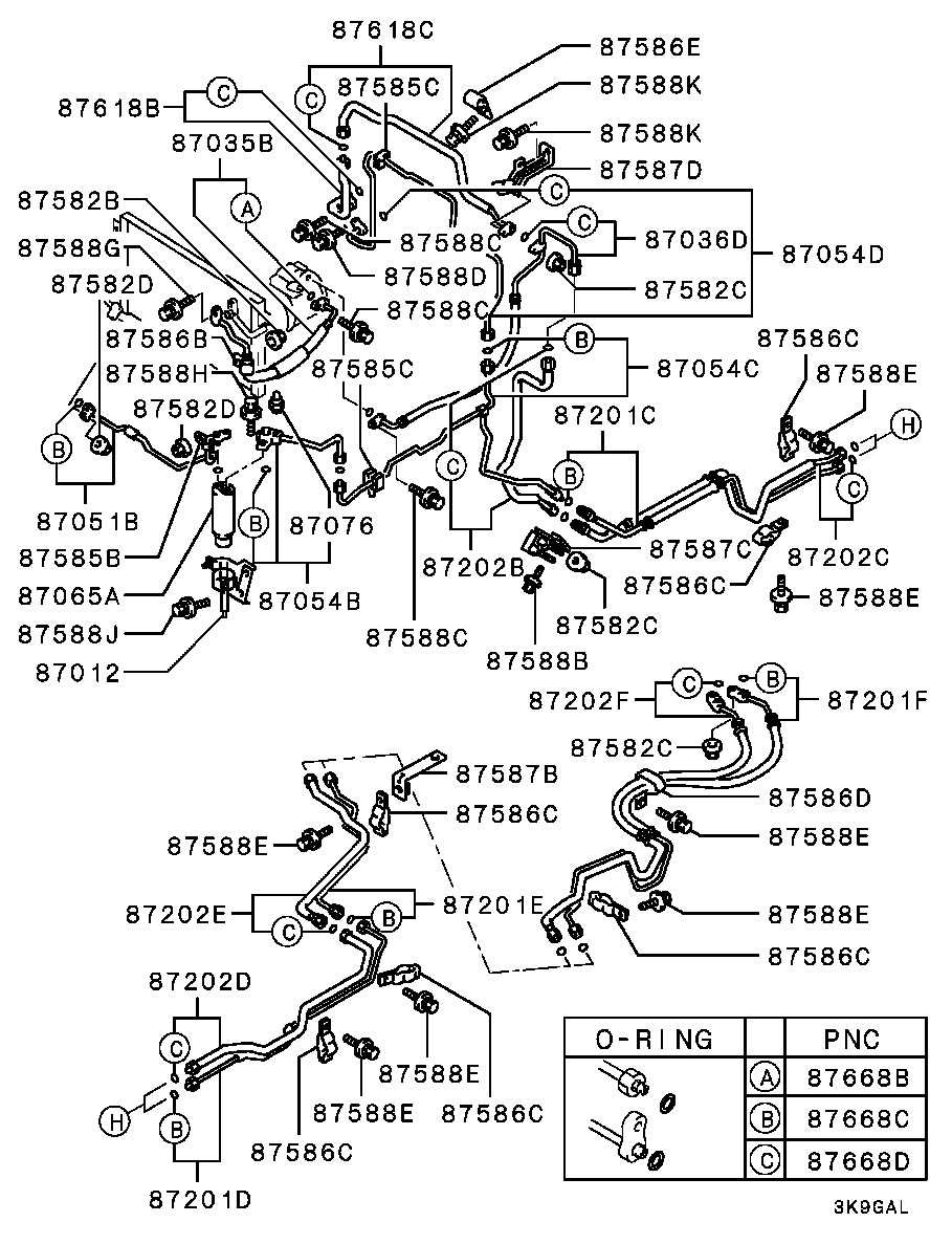 Трубка компрессора кондиционера для Мицубиси Паджеро 1999-2006