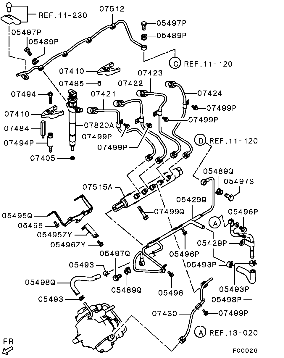 Топливная рампа для Мицубиси Паджеро 2006-2011