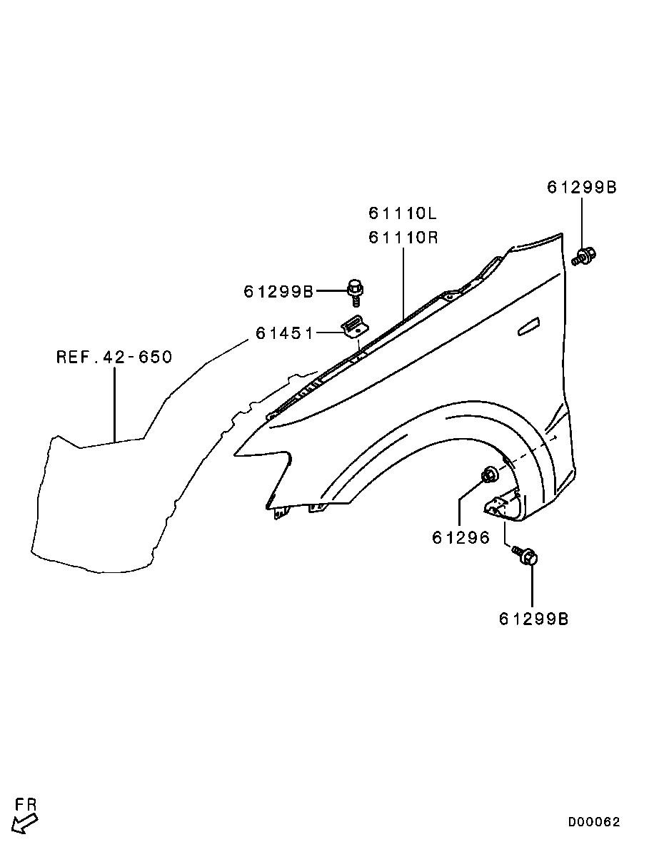 Крыло переднее левое для Мицубиси Паджеро 2006-2011