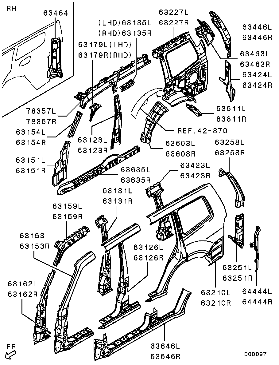 Порог левый для Мицубиси Паджеро 2006-2011