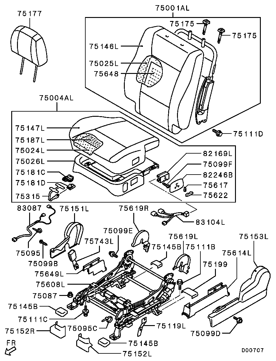 Подушка сиденья водителя для Мицубиси Паджеро 2006-2011