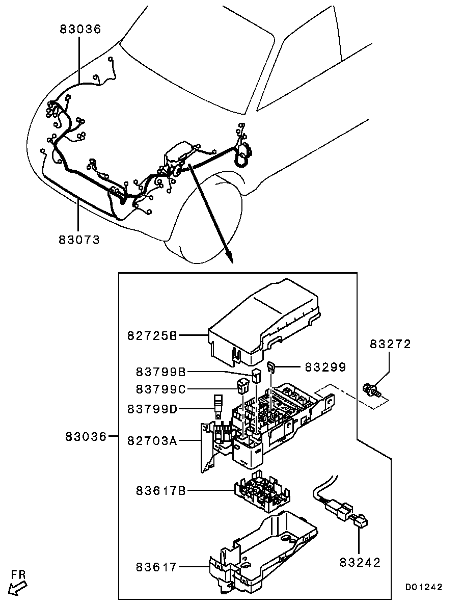 Блок предохранителей для Мицубиси Паджеро 2006-2011