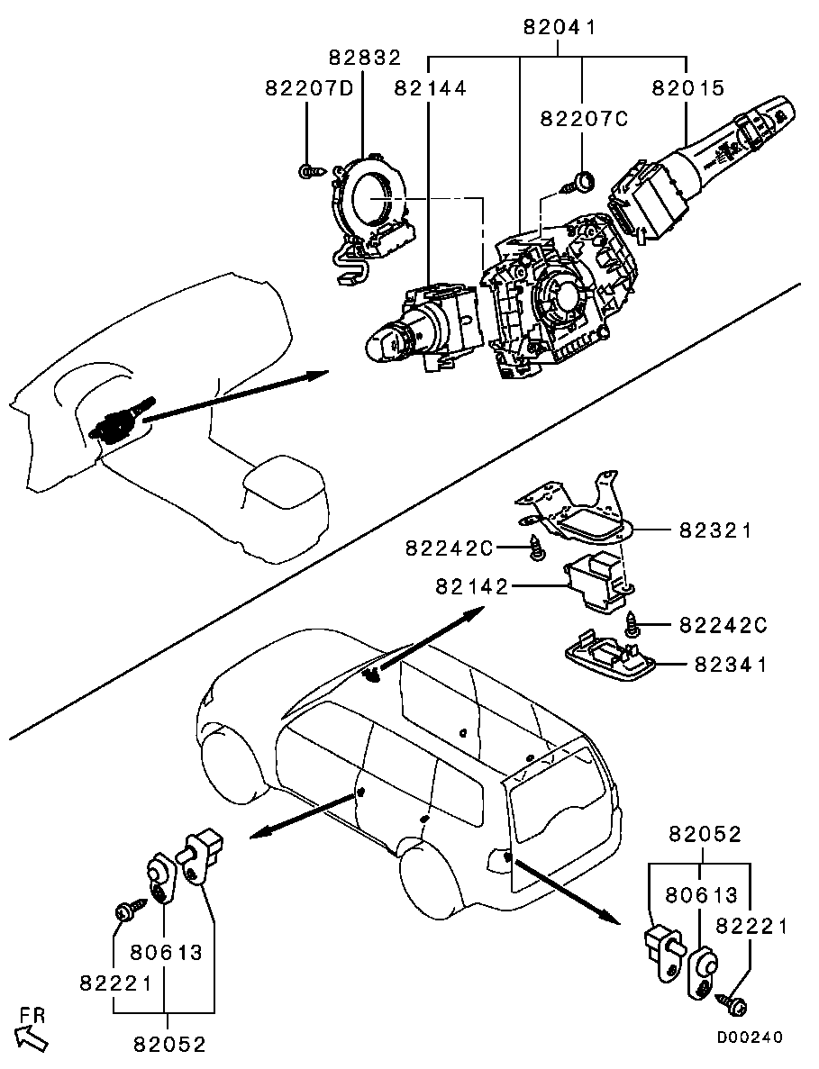 Подрулевой переключатель внешнего света для Мицубиси Паджеро 2006-2011