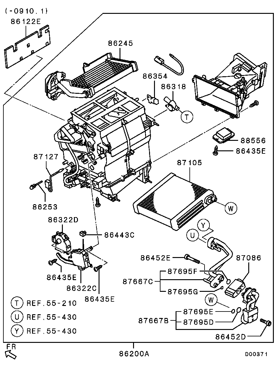 Отопитель салона в сборе для Мицубиси Паджеро 2006-2011