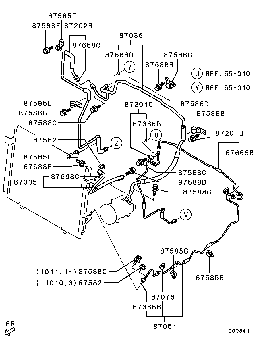 Трубка компрессора кондиционера для Мицубиси Паджеро 2006-2011