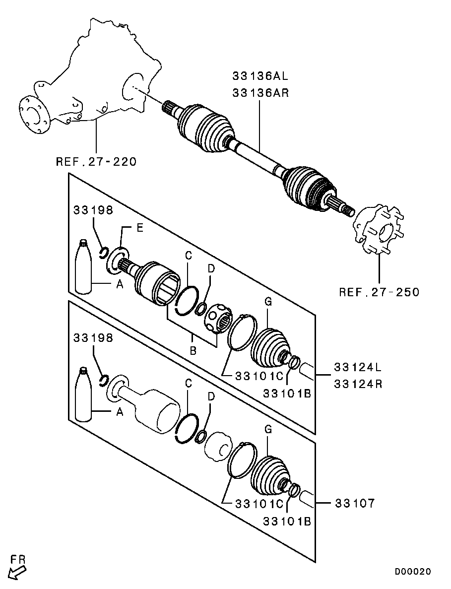 Приводной вал задний левый для Мицубиси Паджеро 2006-2011