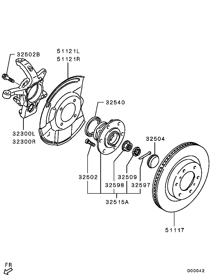 Ступица передняя правая для Мицубиси Паджеро 2006-2011