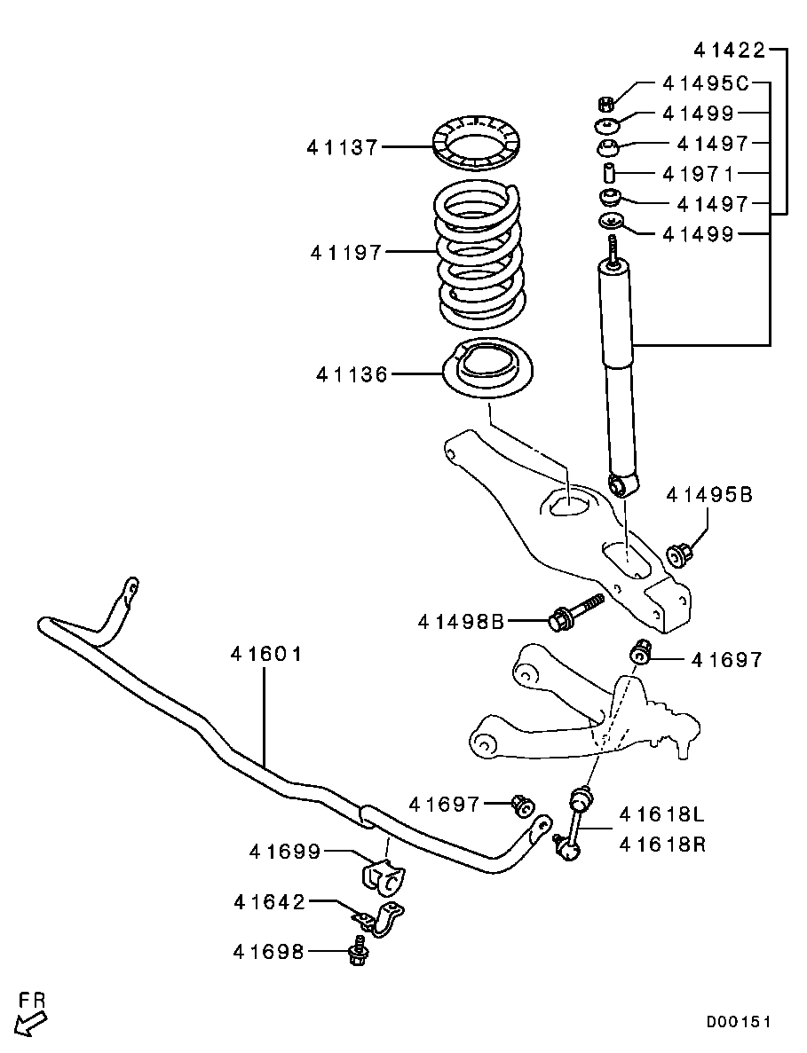 Амортизатор задний для Мицубиси Паджеро 2006-2011