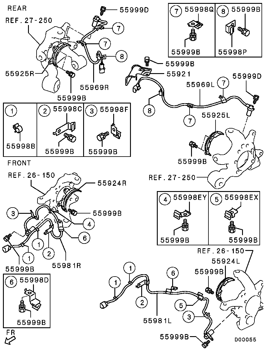 Датчик АБС задний правый для Мицубиси Паджеро 2006-2011