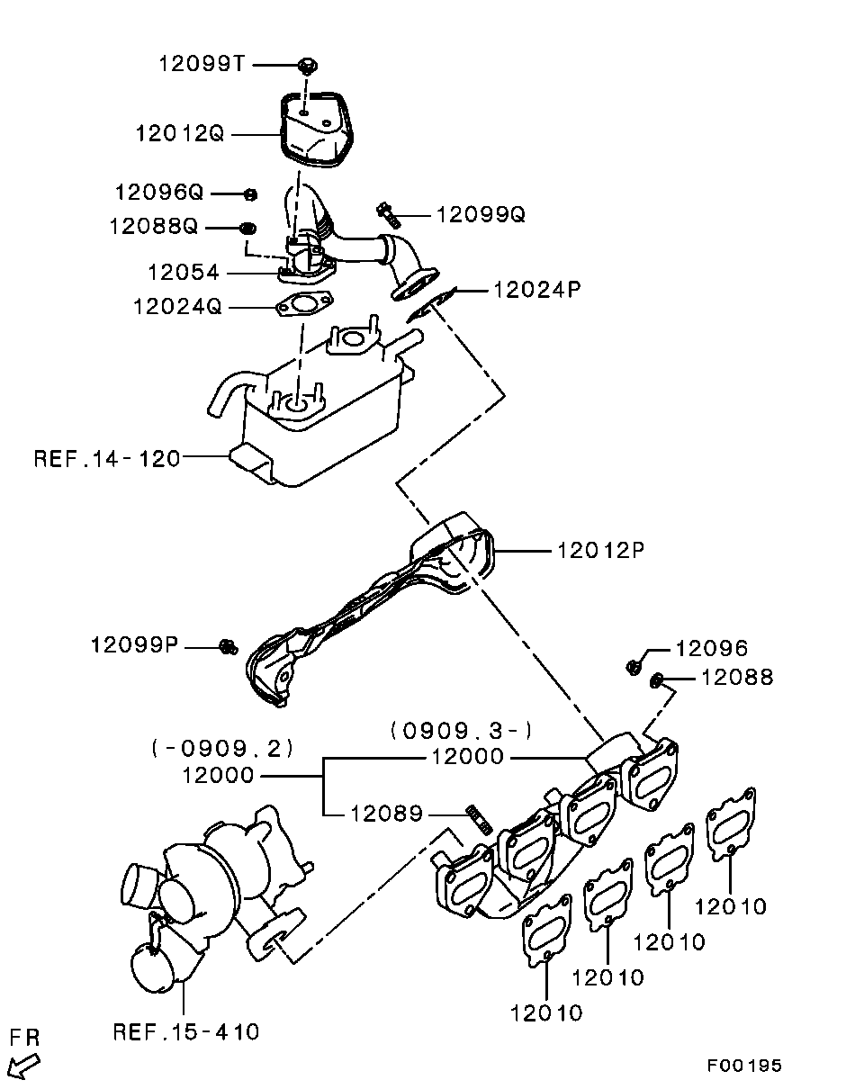 Коллектор выпускной для Мицубиси Паджеро 2011-2014