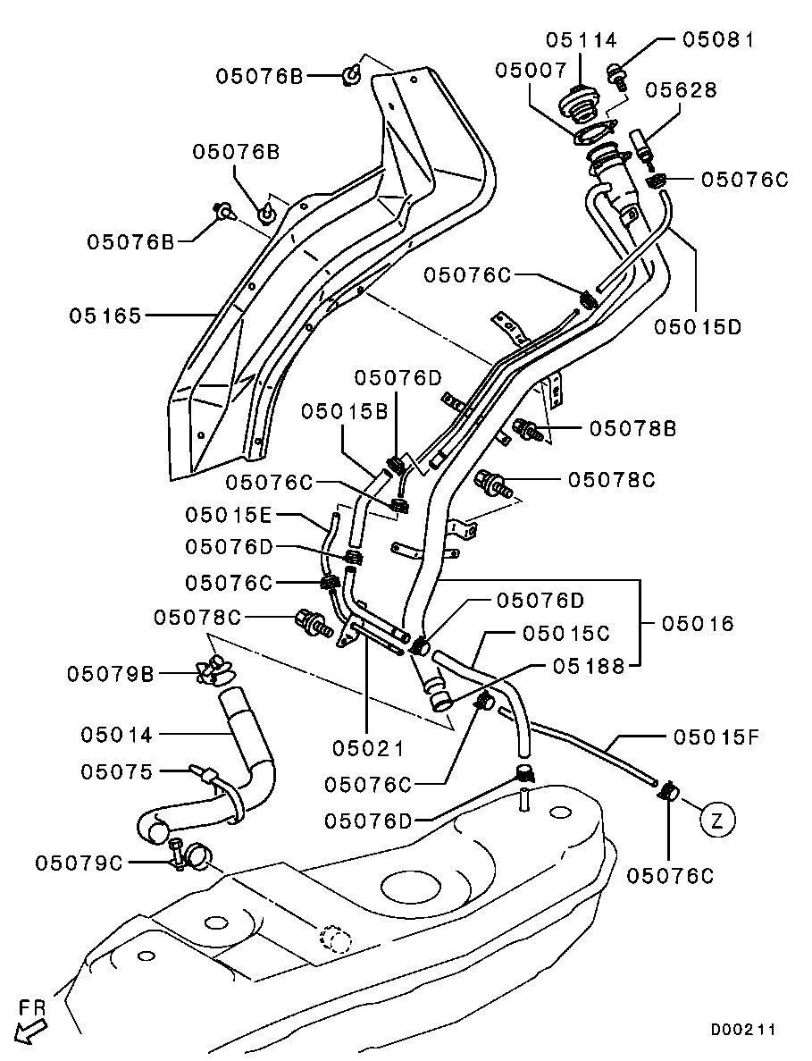 Горловина заливная бака топливного для Мицубиси Паджеро 2011-2014