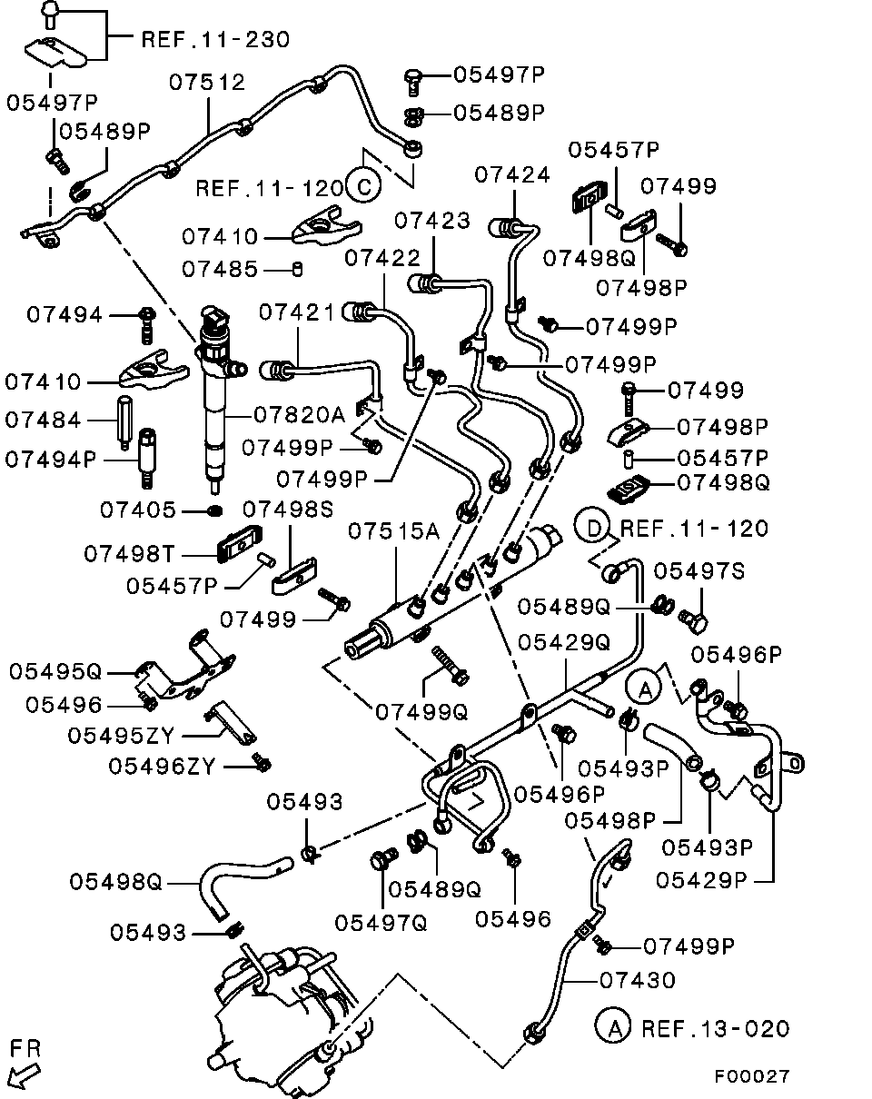 Топливная форсунка для Мицубиси Паджеро 2011-2014