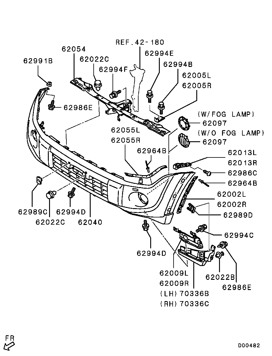Усилитель переднего бампера для Мицубиси Паджеро 2011-2014