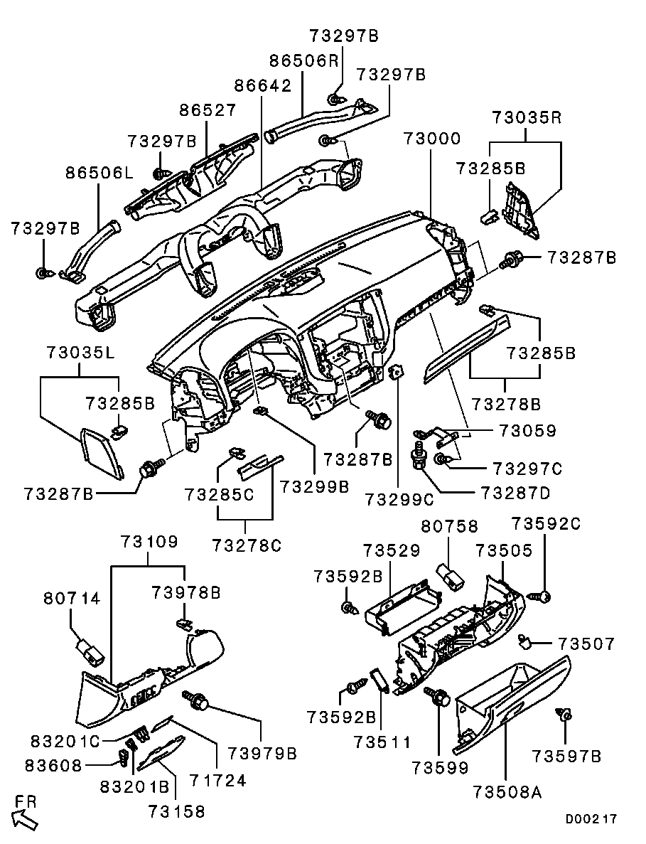 Перчаточный ящик, бардачок для Мицубиси Паджеро 2011-2014