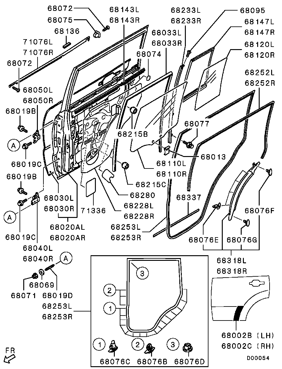 Дверь задняя правая для Мицубиси Паджеро 2011-2014