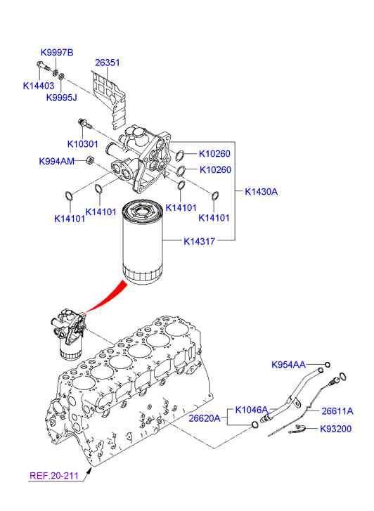 Фильтр масляный для Хендай HD 2000-2012