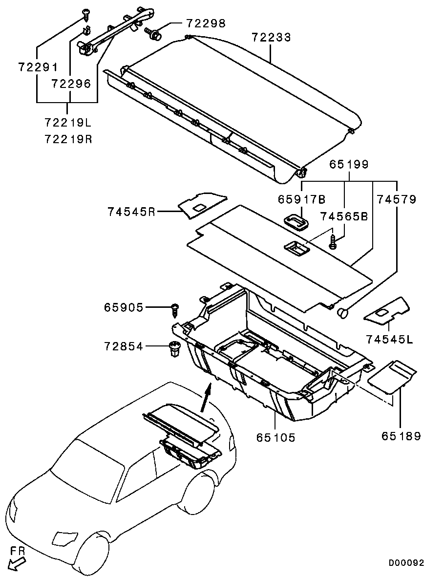 Полка багажника, шторка для Мицубиси Паджеро 2011-2014