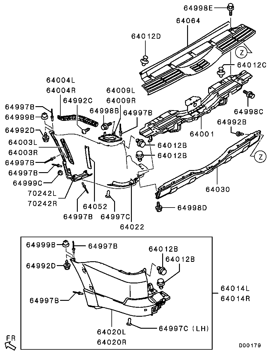 Левая часть заднего бампера для Мицубиси Паджеро 2011-2014