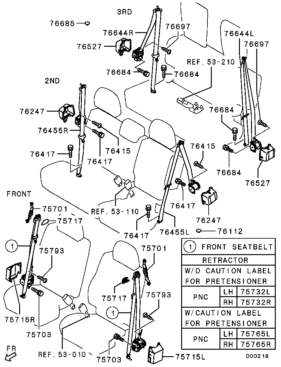 Ремень безопасности водителя для Мицубиси Паджеро 2011-2014