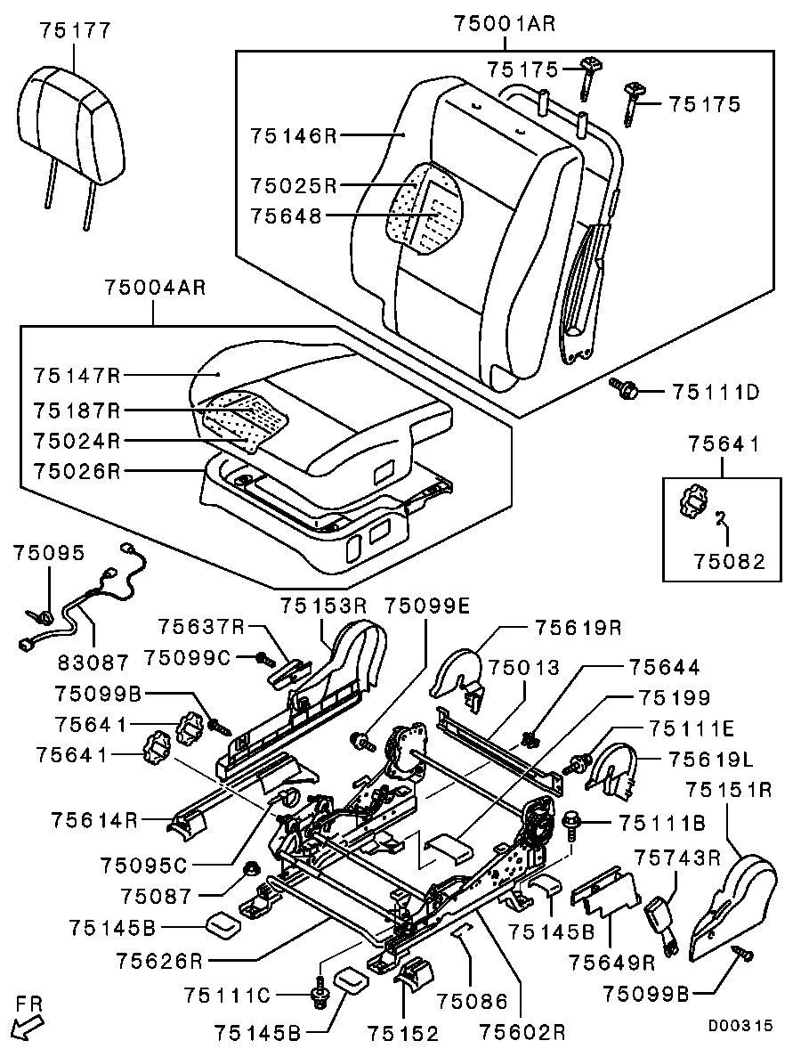 Подушка переднего сиденья пассажира для Мицубиси Паджеро 2011-2014 