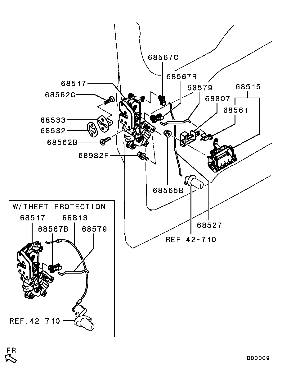 Замок багажника для Мицубиси Паджеро 2011-2014