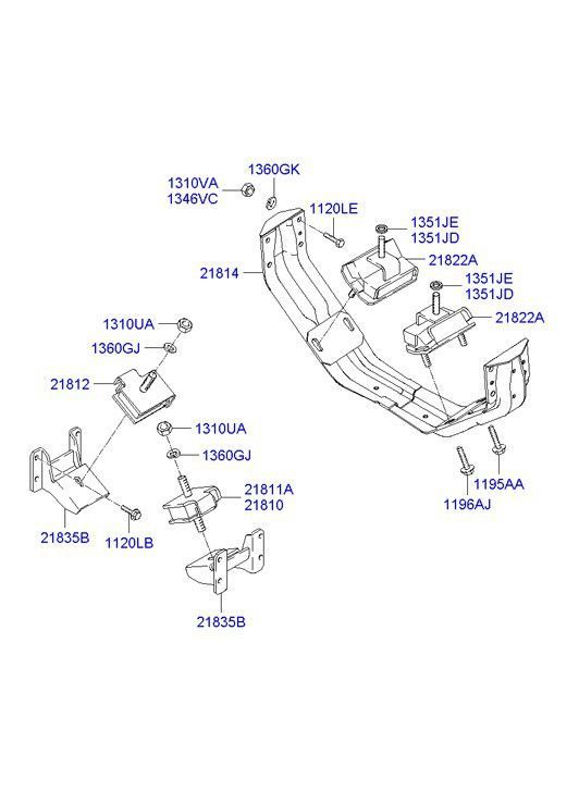 Подушка двигателя левая для Хендай HD 2000-2012