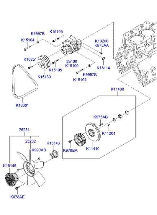 Помпа водяная для Хендай HD 2000-2012