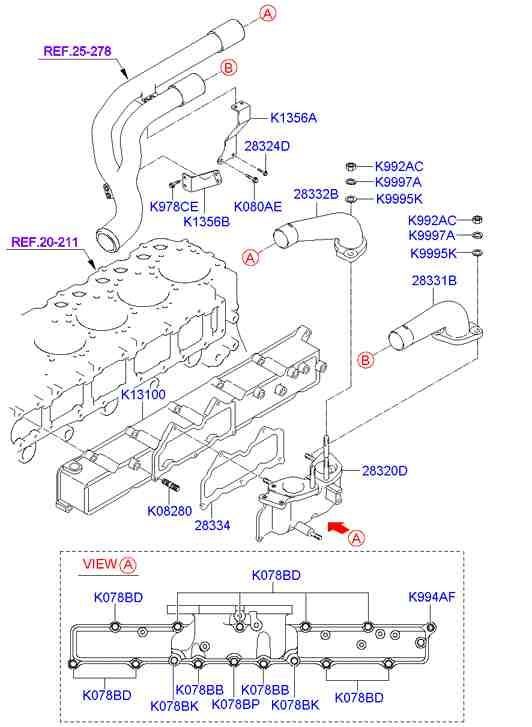 Коллектор впускной для Хендай HD 2000-2012