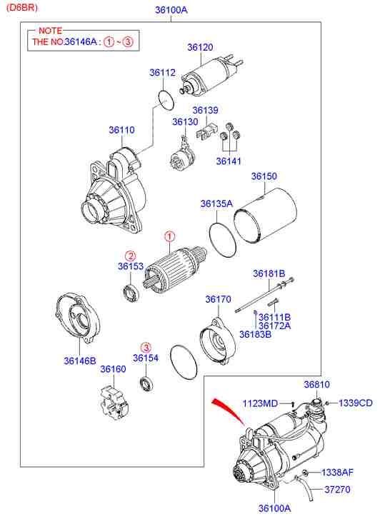 Стартер в сборе для Хендай HD 2000-2012