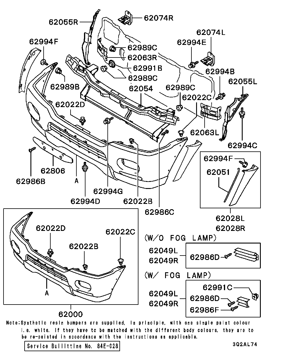 Бампер передний для Мицубиси Паджеро Спорт 2004-2008