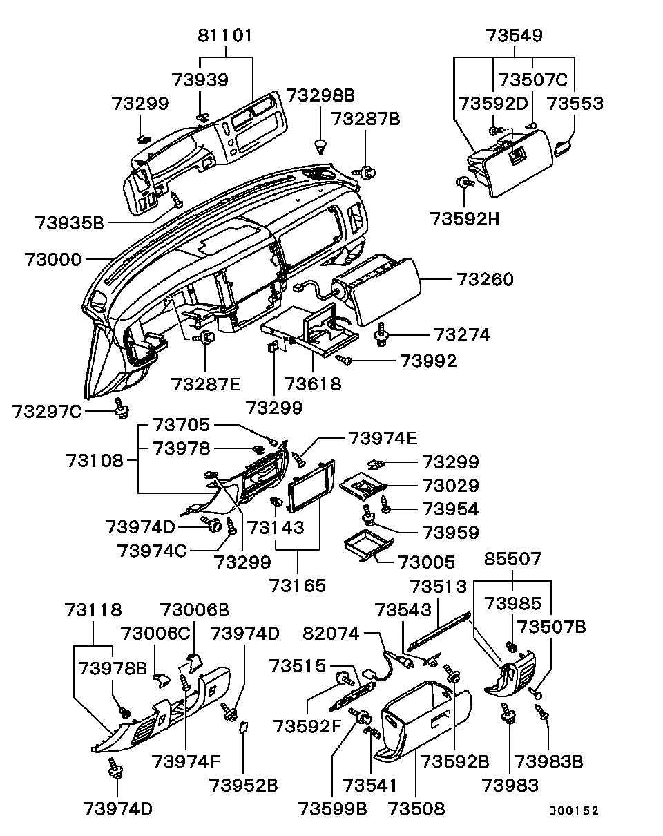 Перчаточный ящик, бардачок для Мицубиси Паджеро Спорт 2004-2008