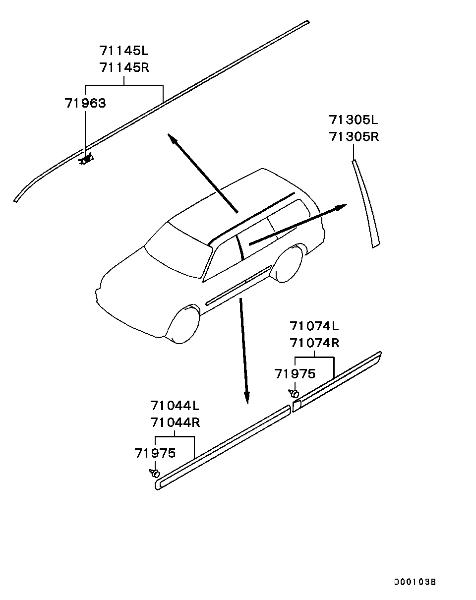 Молдинг боковой левый для Мицубиси Паджеро Спорт 2004-2008