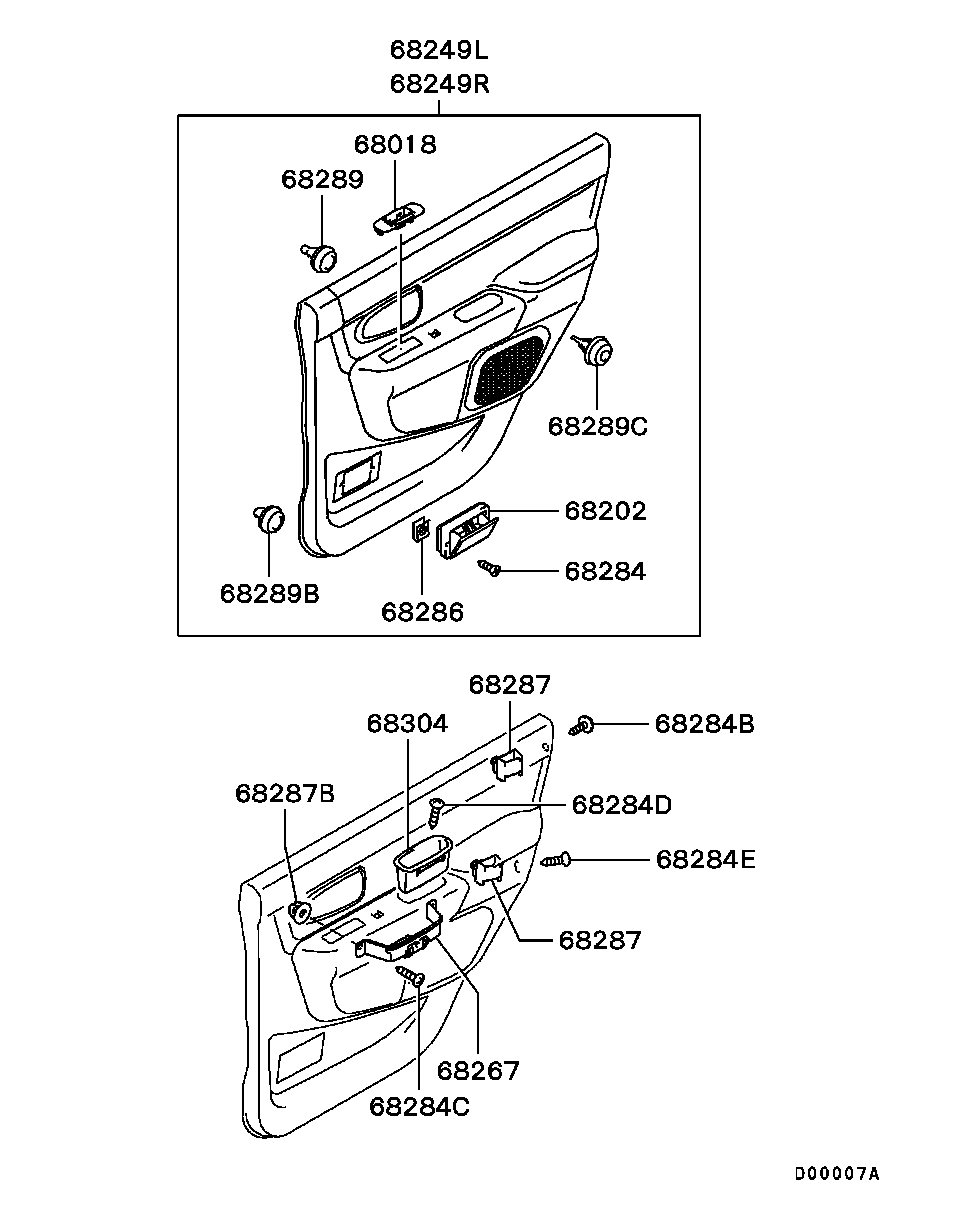 Панель отделки задней правой двери для Мицубиси Паджеро Спорт 2004-2008